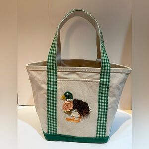 Anthropologie ~ The Hartley Canvas Tote with Beaded Duck Embroidery